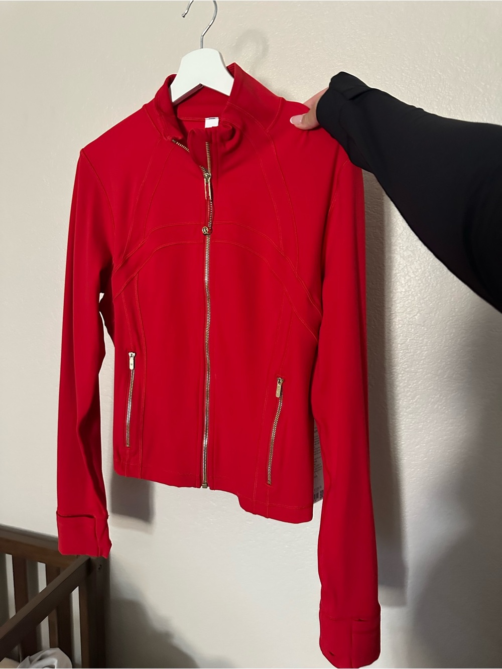 lululemon define jacket Nulu Oxford Red Gold size 14